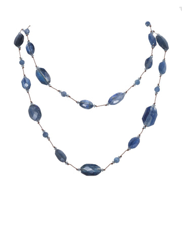 Faceted Kyanite Sterling Silver Necklace