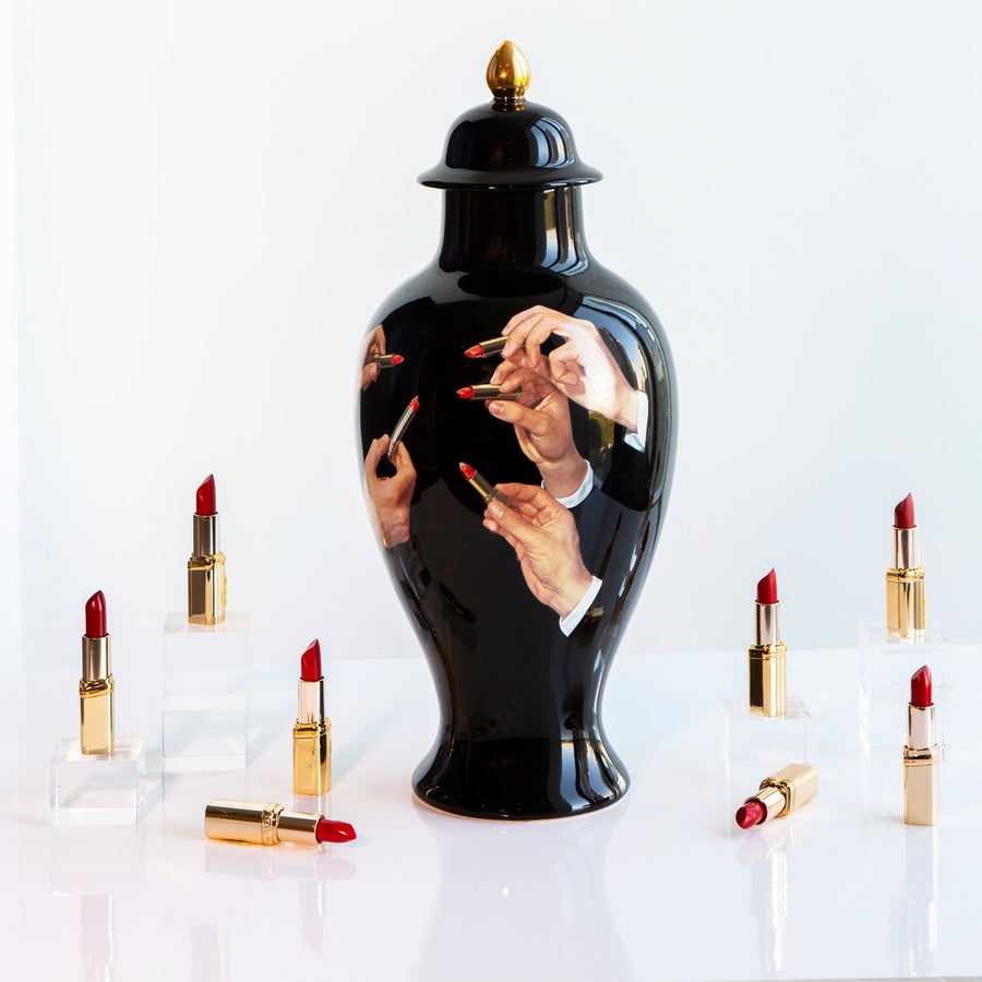 Black Porcelain Lipstick Vase
