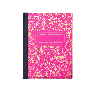 MARBLED NOTEBOOK- NEON PINK