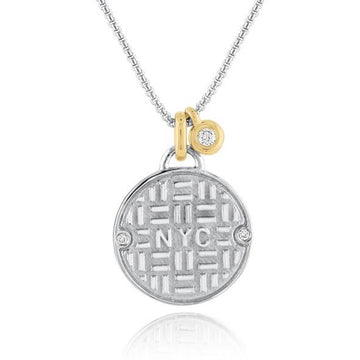 Two Tone Manhole Cover Necklace