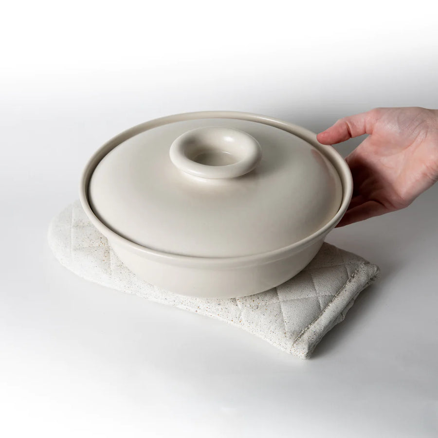 Concrete Oven Mitt Trivet - White