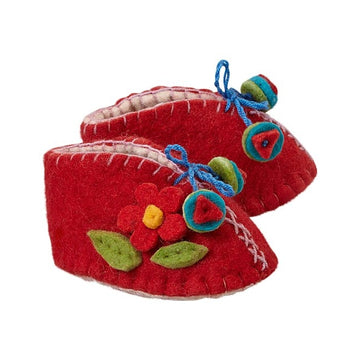 Baby Booties- Red Flower