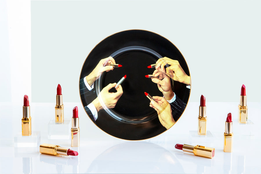 Black Porcelain Lipstick Plate